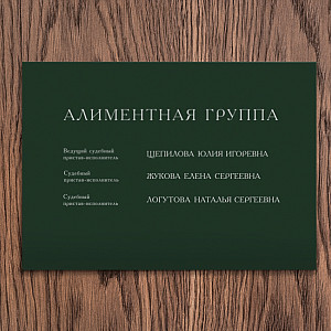 Наше портфолио - Дизайн таблички "Алиментная группа"