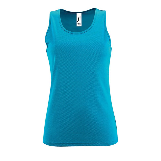 Майка женская Sporty TT Women, ярко-бирюзовая Майка женская Sporty TT Women, ярко-бирюзовая