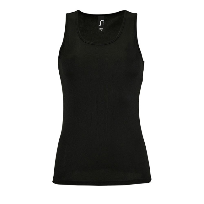Майка женская Sporty TT Women, черная Майка женская Sporty TT Women, черная